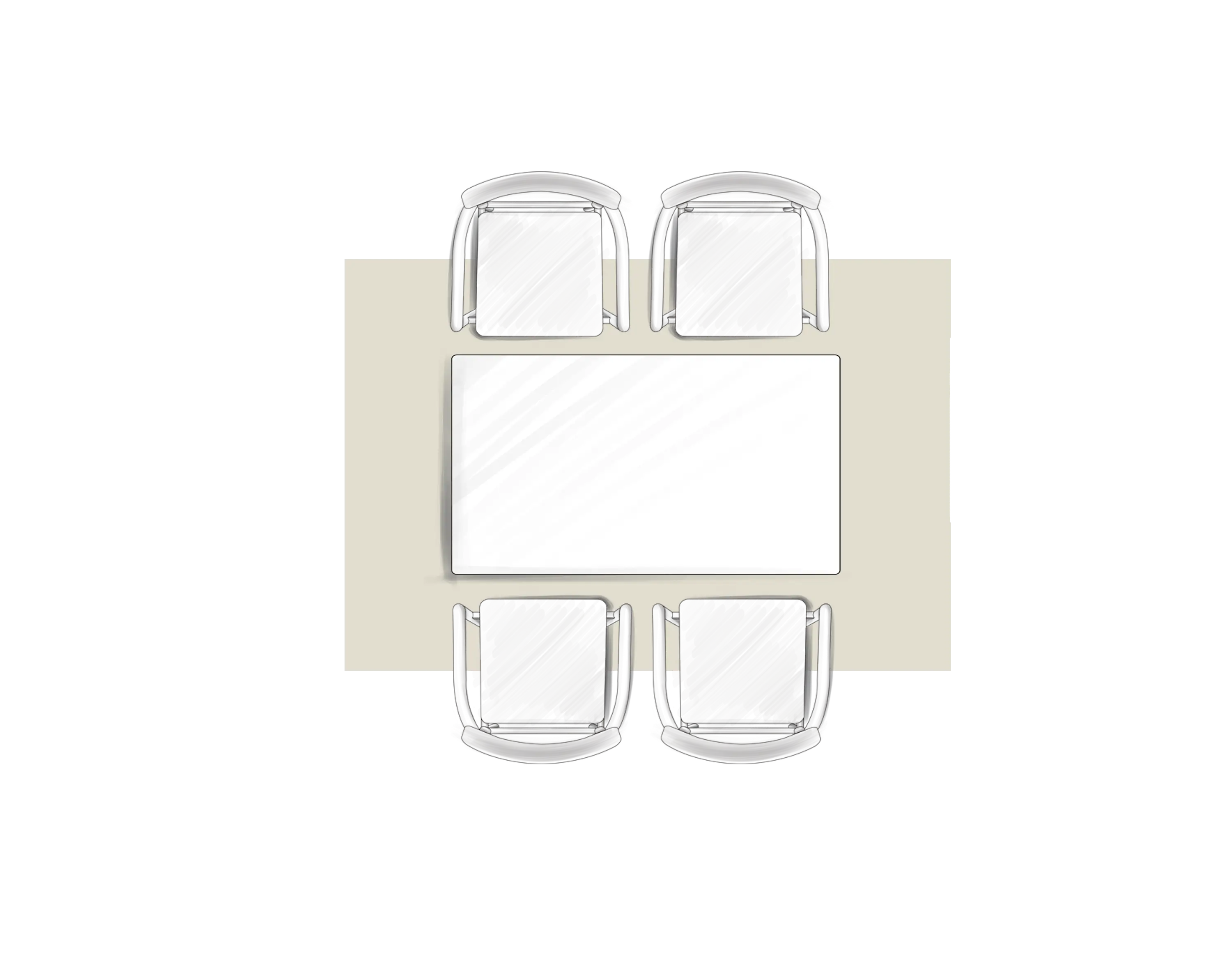 Esszimmer 4-Sitzer Teppichgröße // 240x170